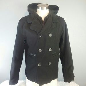 hooded peacoat mens